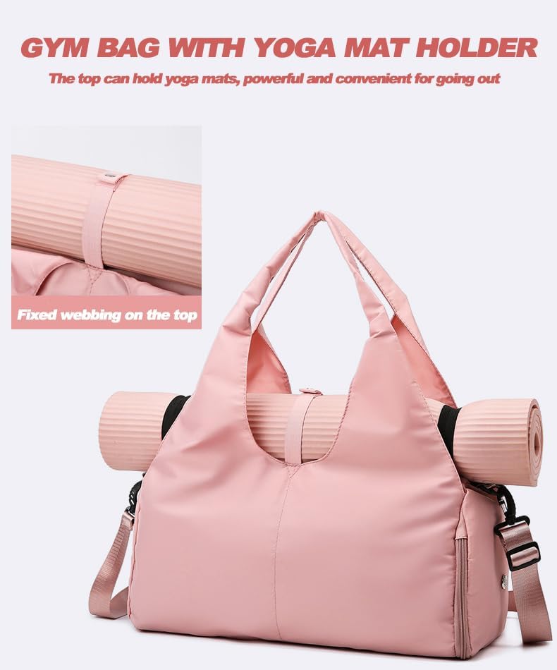 Fullishment Yoga Gym Bag -Large Capacity Gym Bag with Yoga Mat Holder Water Resistant Workout Bag for Travel Workout Daily - Image 5